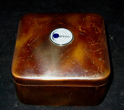 1950s Marconi Bronze/copper Microphone Tin