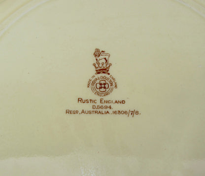 1936 Royal Doulton Rustic England Dinner Plate D5694 Featuring a Chair Bodger
