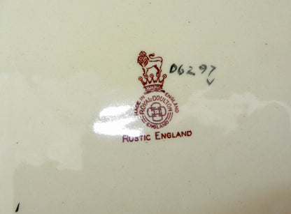 1952 Royal Doulton Rustic England Square Serving Dish / Fruit Bowl D6297