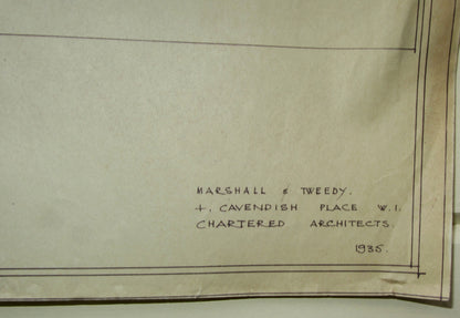 1935 Marshall & Tweedy Architect Drawings West End Lane Hampstead 88.4 Roof Plan
