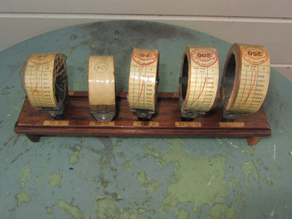 Set Of Five Igranic Honeycomb Duolateral Coils On Wooden Rack, TRF Coils 1930