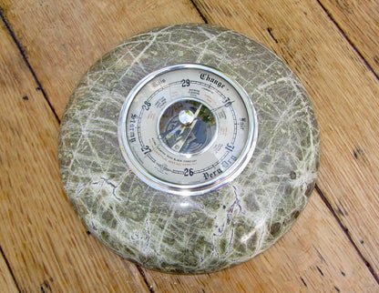 1950s Shortland SB Aneroid Serpentine Barometer 6 Inch Diameter In Chrome