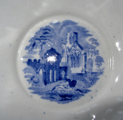 Antique George Jones Abbey Ware Blue And White Pottery Bowl