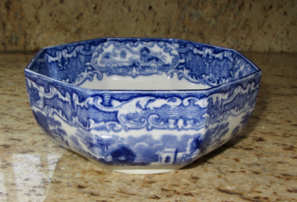 Antique George Jones Abbey Ware Blue And White Pottery Bowl