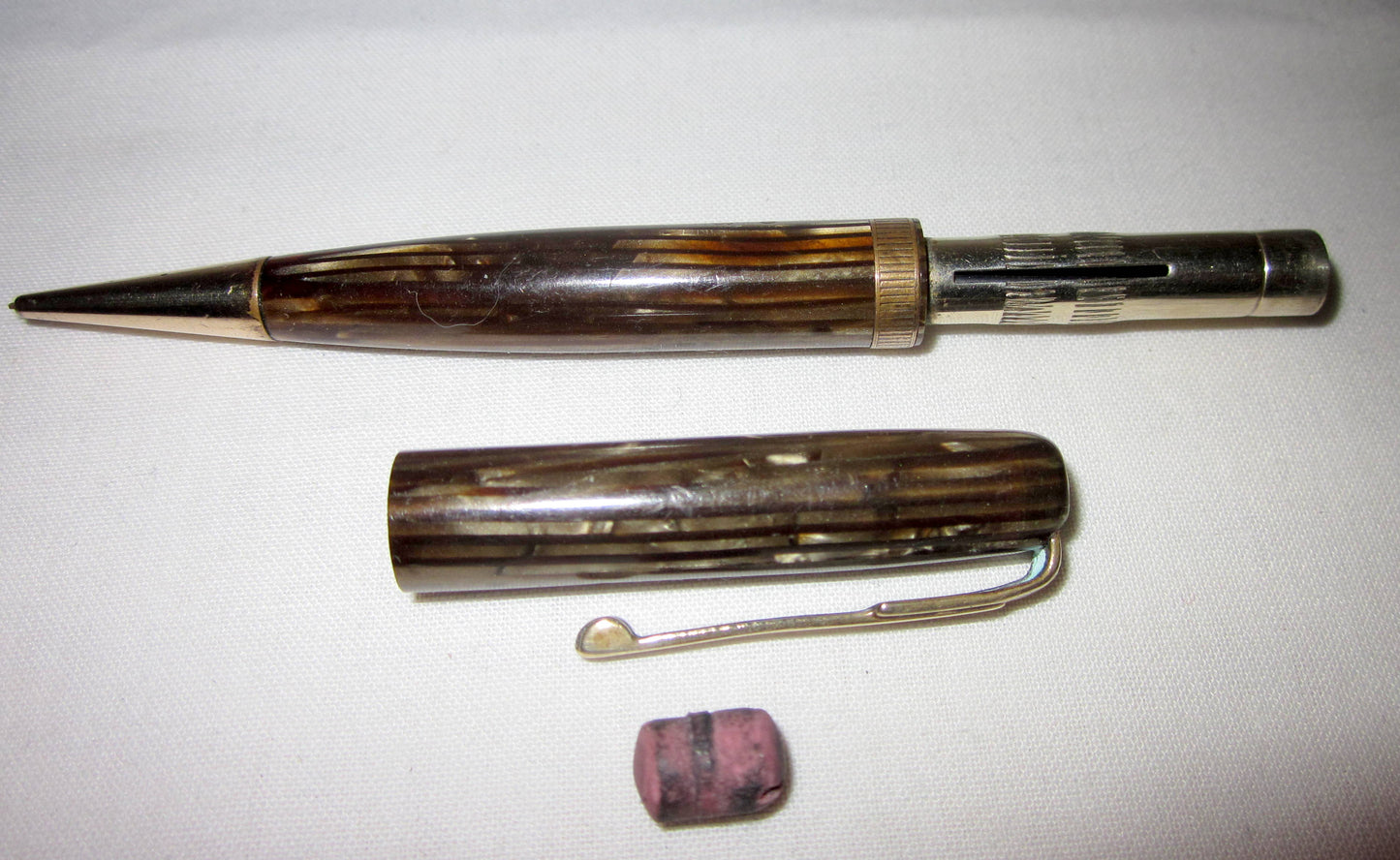 Vintage 1940s Watermans Brown Striped Propelling Pencil