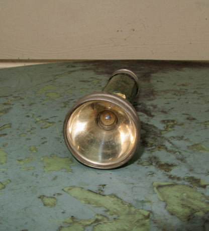 1950s Vintage Chrome Torch With Green Lithographed Surface
