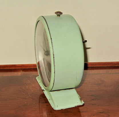 Vintage Weltime Alarm Clock In Pale Green By Anglesey Instrument and Clock Co