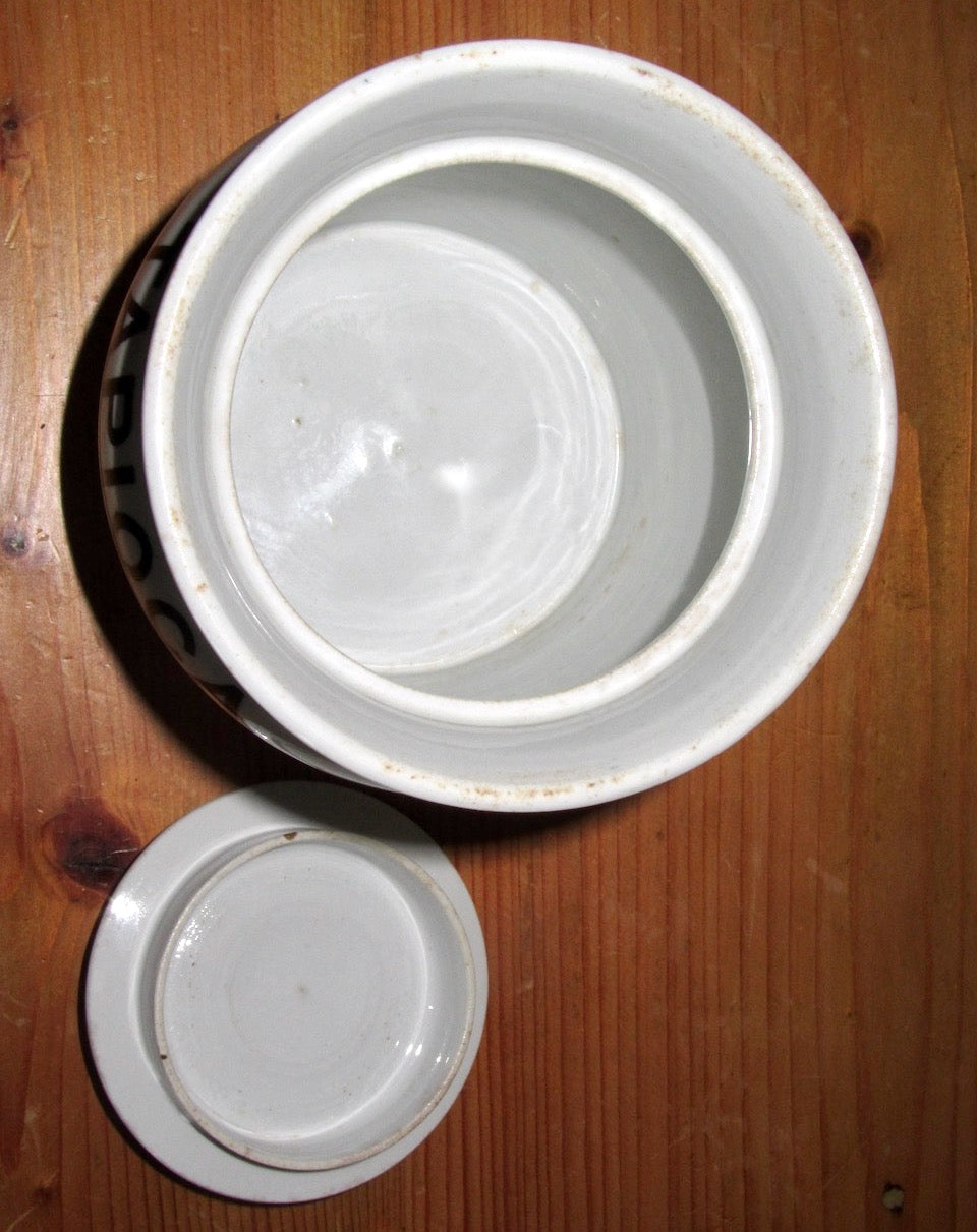 Vintage Cornishware Style White Tapioca Pottery Jar