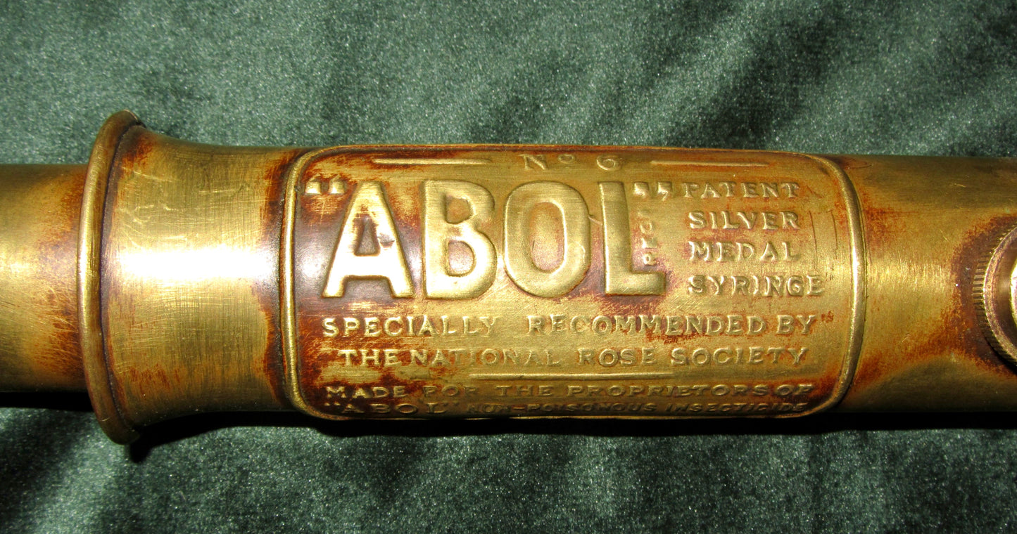 Antique Brass ABOL No.6 Syringe Pump Action Garden Rose Sprayer