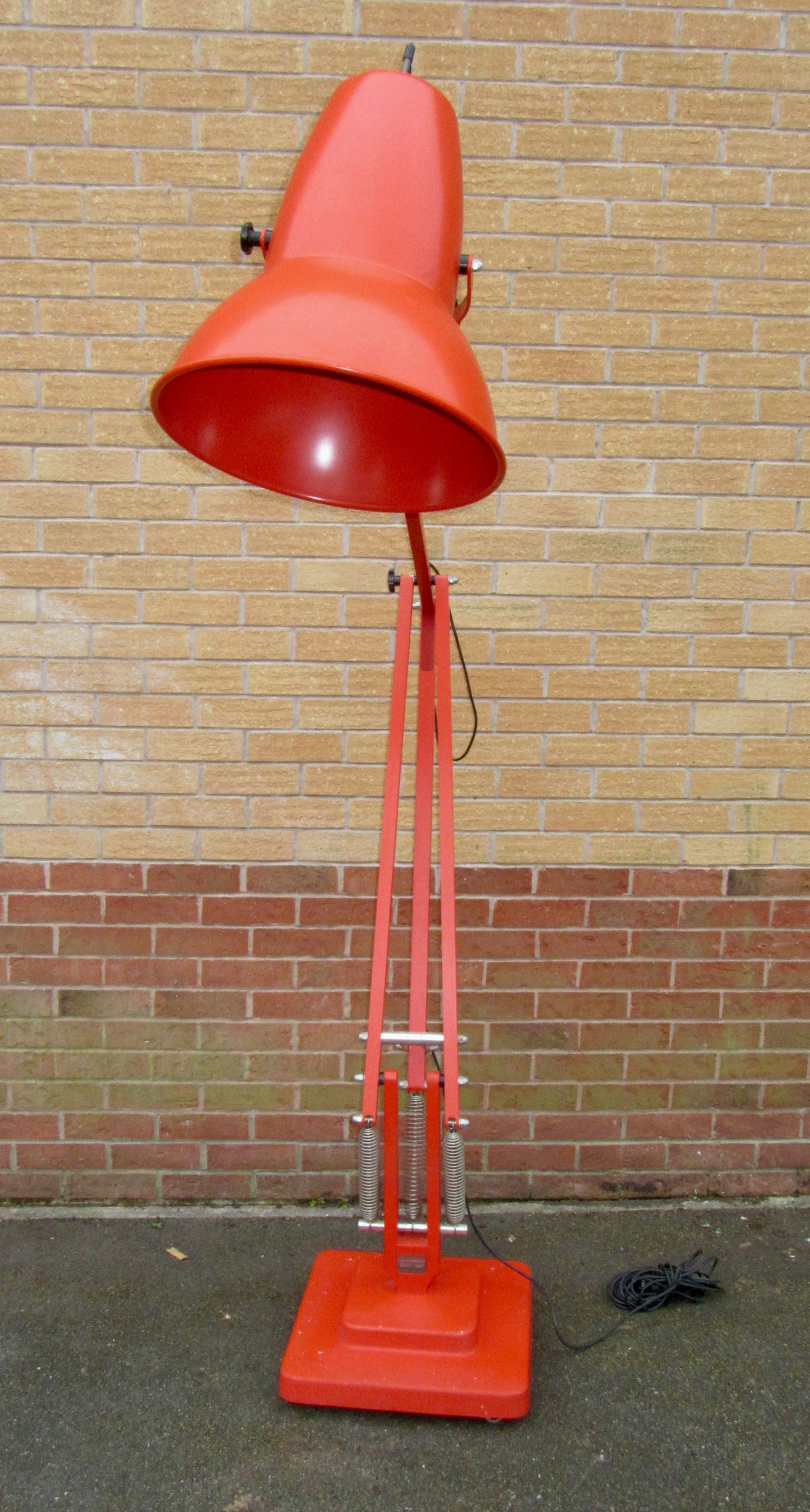 Giant Indoor Anglepoise 1227 Red Floor Lamp With Black Flex