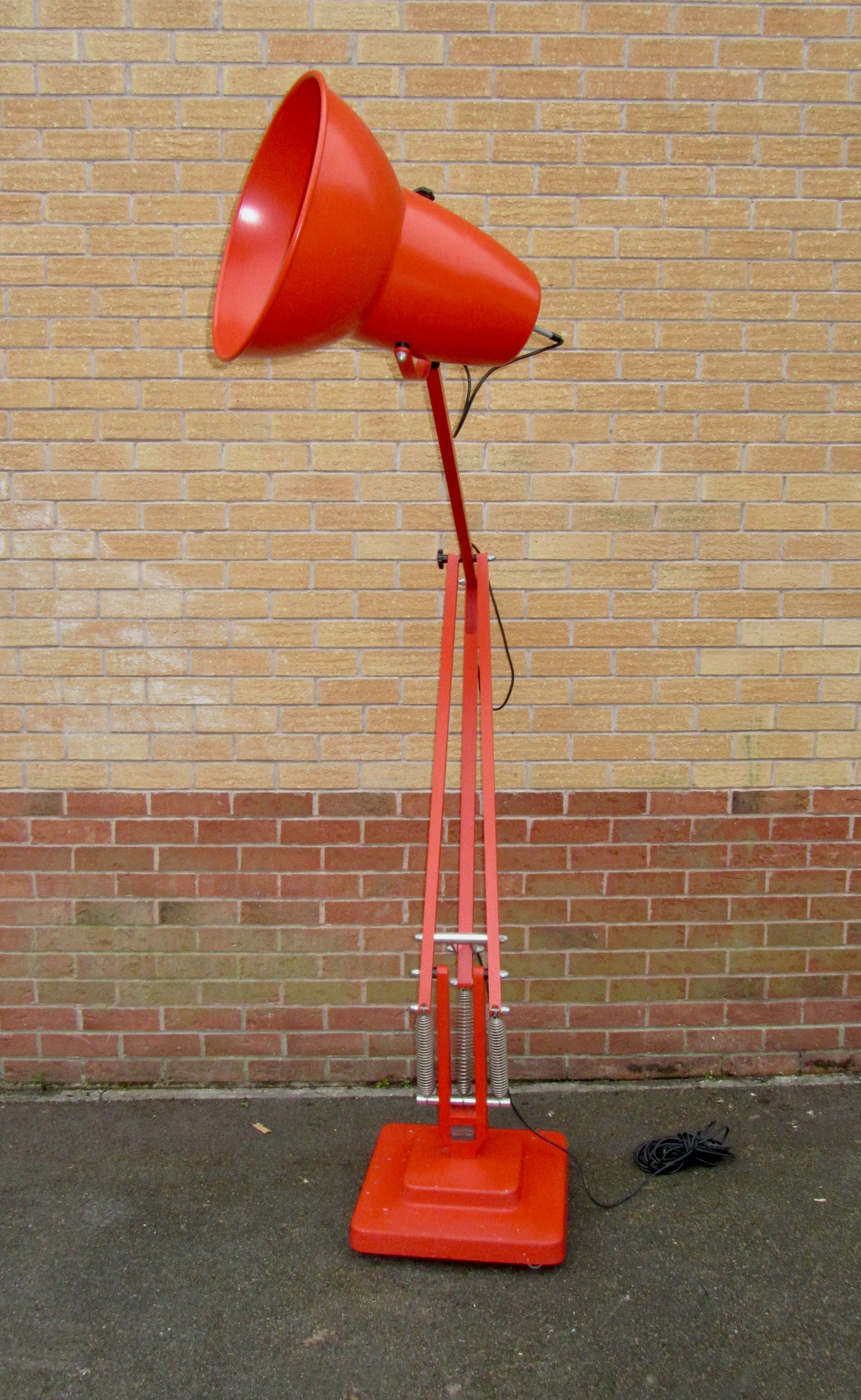 Giant Indoor Anglepoise 1227 Red Floor Lamp With Black Flex