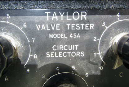 1950s Taylor Model 45A Series 2 Valve Tester With Instruction Manual