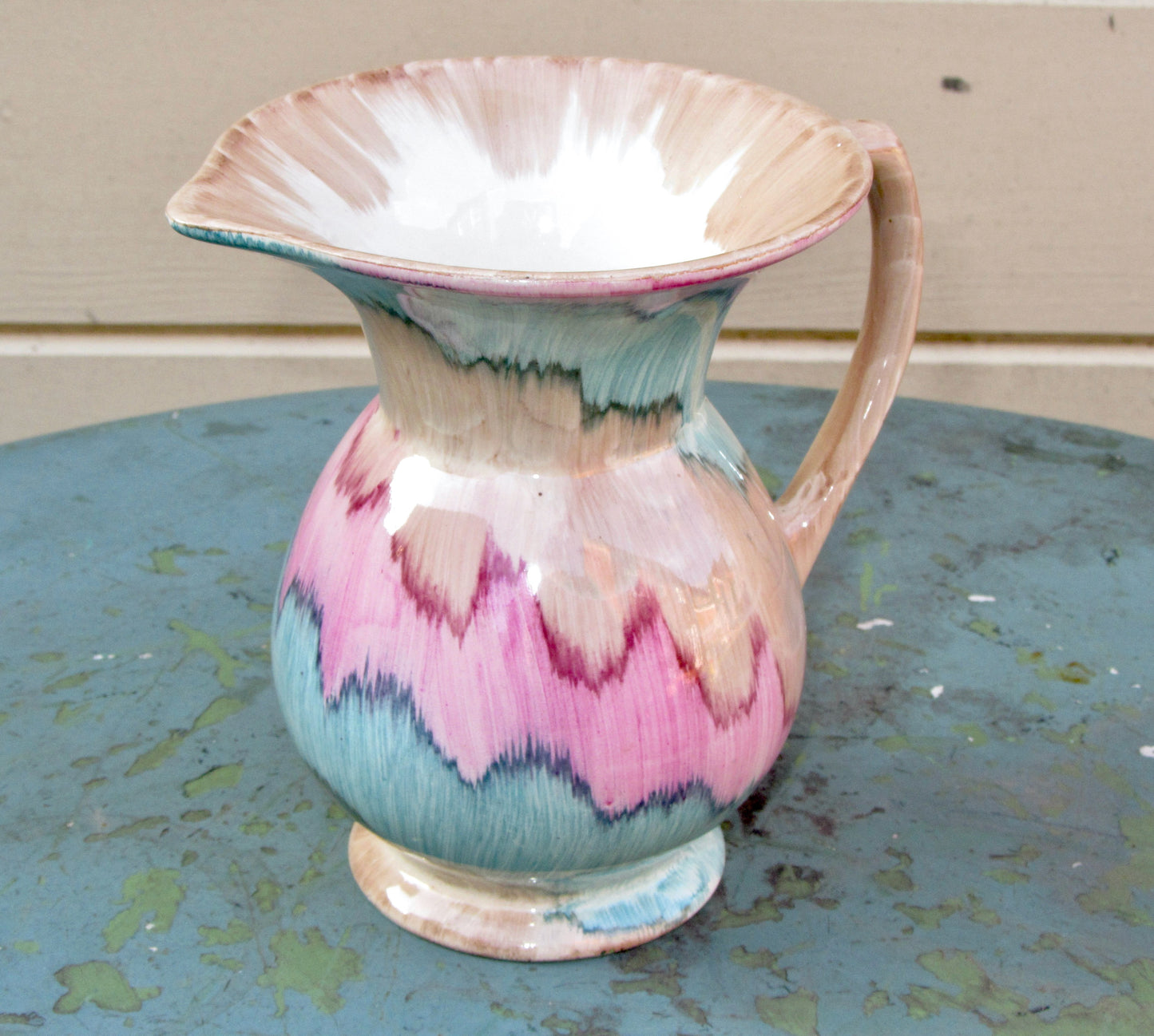 1930s Beswick Pottery Wide Neck Jug/Pitcher Pattern 8094 260/3 In Pastel Shades