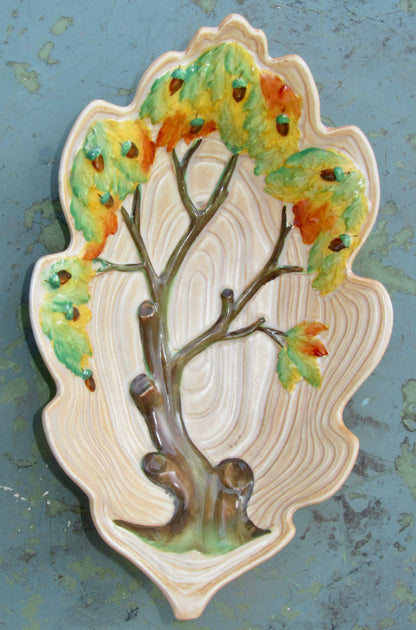 1930s Carlton Ware Oak Tree Decorative Leaf Shaped Dish Pattern 1157-3