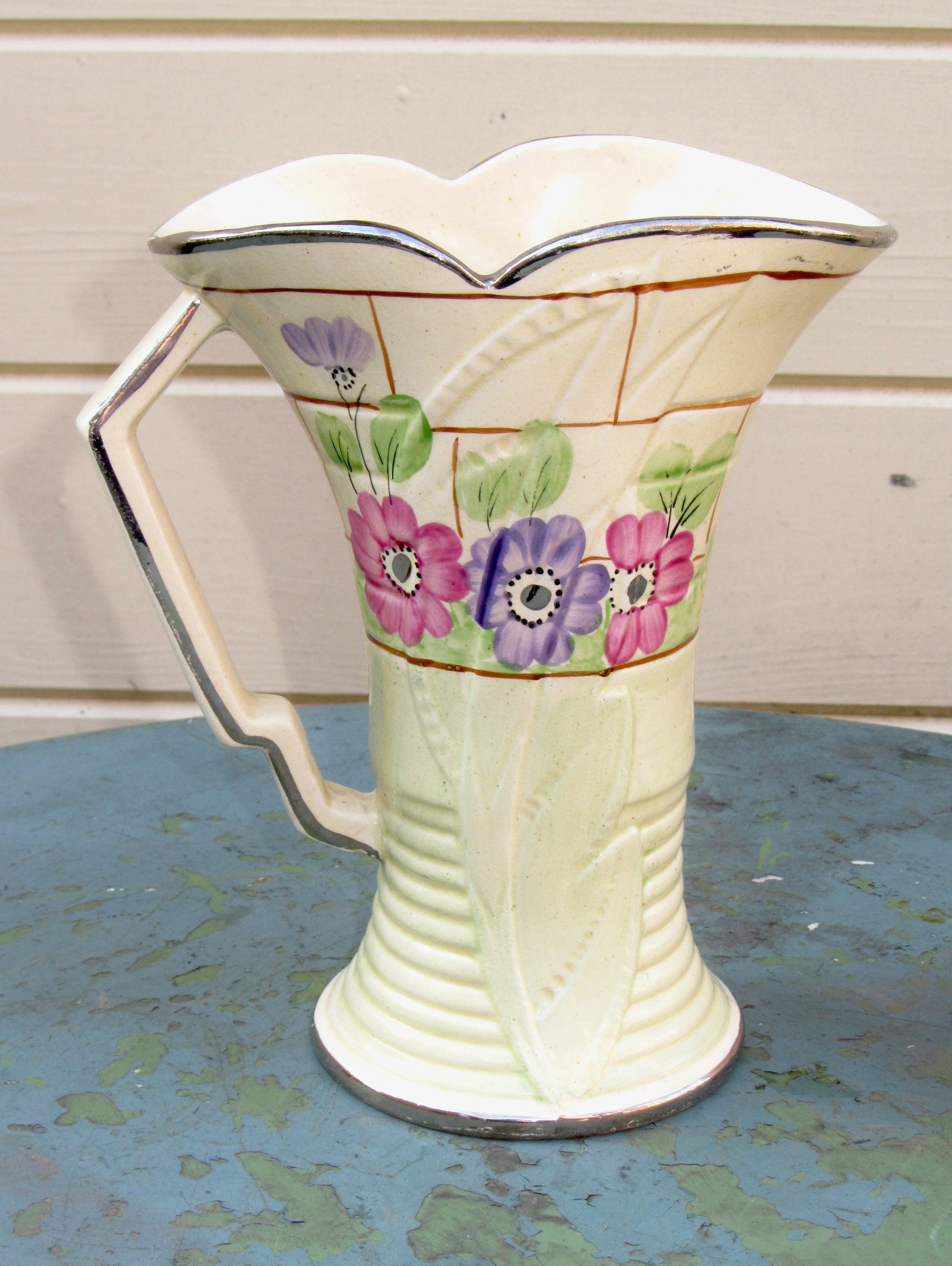 1950s Arthur Wood Pottery Harford 9940 Hand Painted Floral Jug