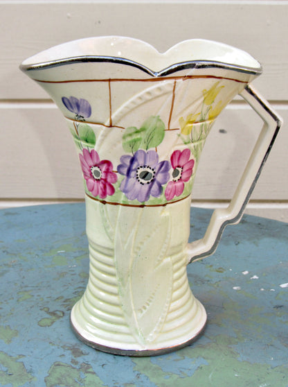 1950s Arthur Wood Pottery Harford 9940 Hand Painted Floral Jug