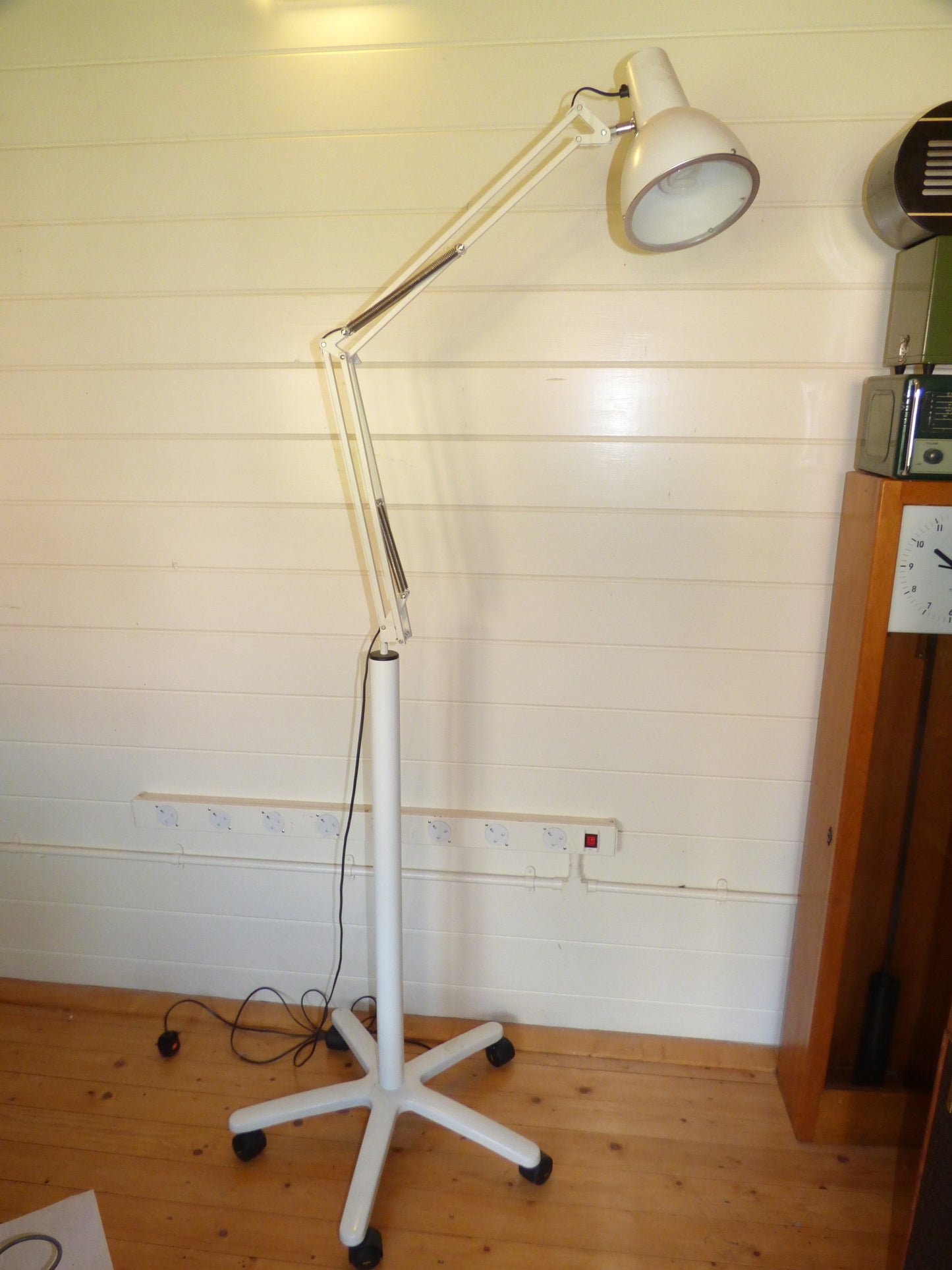 Anglepoise 82EL White Trolley Floor Lamp With Black Flex