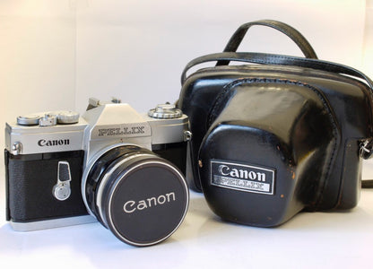 1960s Canon Pellix 35mm SLR Camera No.113691 With 50mm 1:1.4 Lens And Ever Ready Case