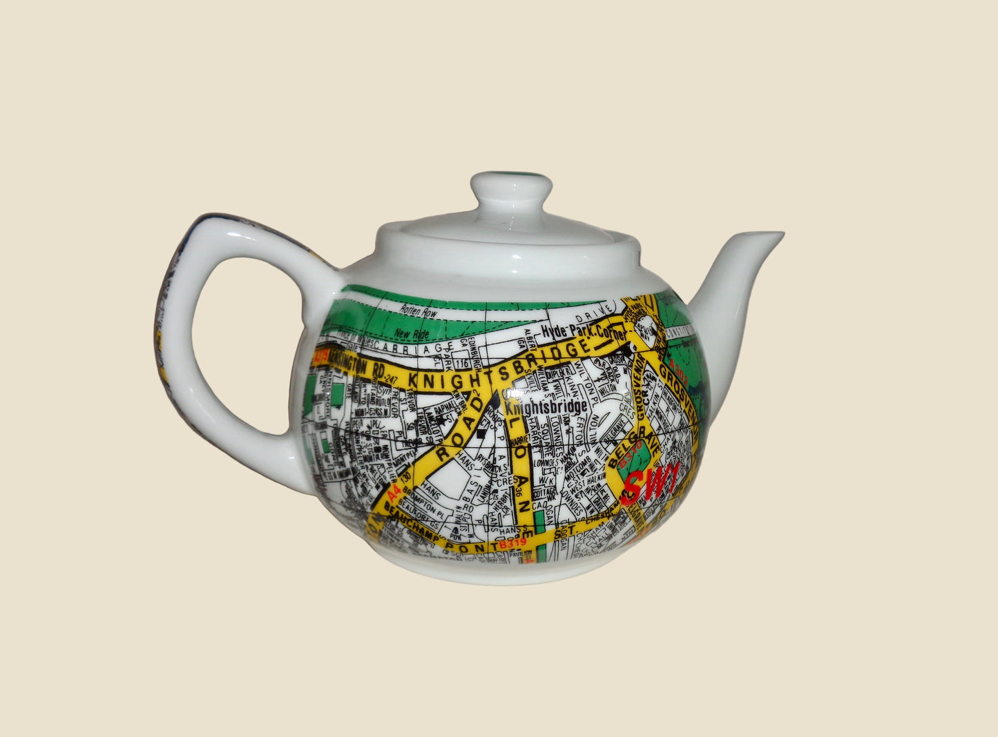Paul Cardew SW1 London Map 1992 Novelty Pottery Teapot