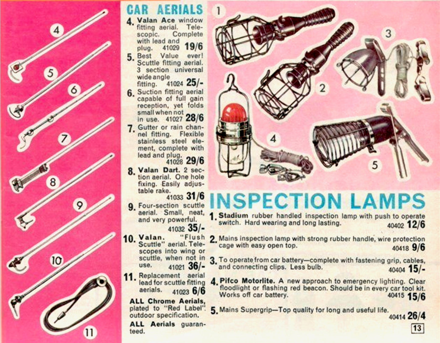 1965 Stadium Inspection Light With Mains Supply Lead