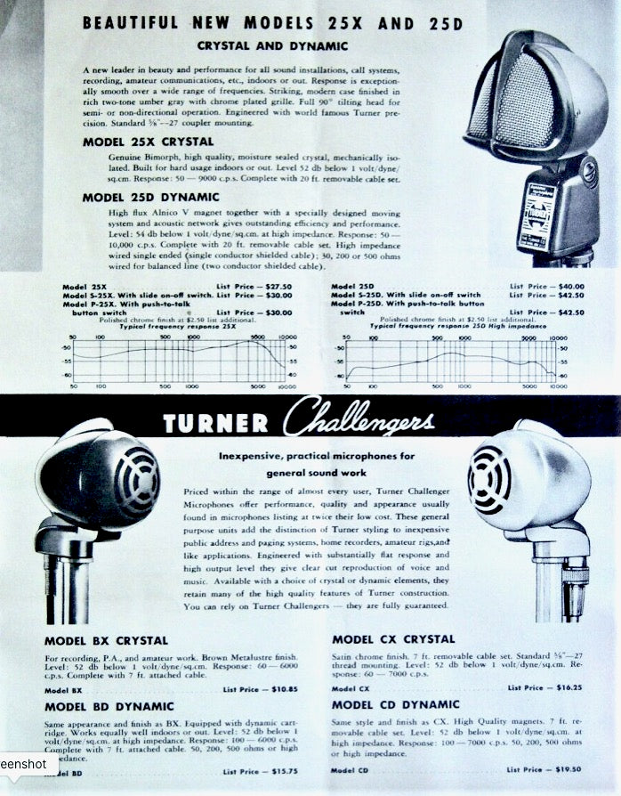 1940s Vintage Turner Challenger BX Bullet Microphone