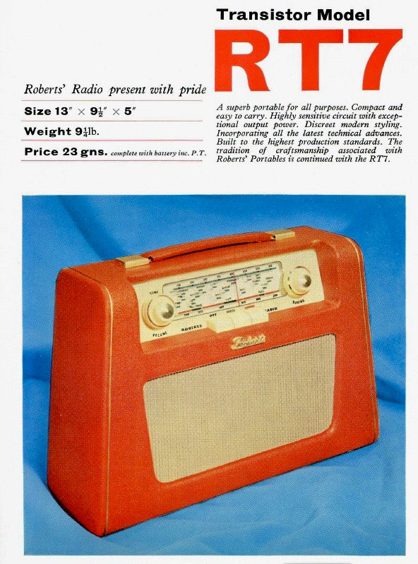 1960s Red Vintage Roberts MW LW RT7 Radio