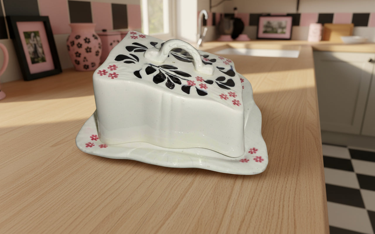 Victorian Mason's Ironstone Style Cheese / Butter Dish