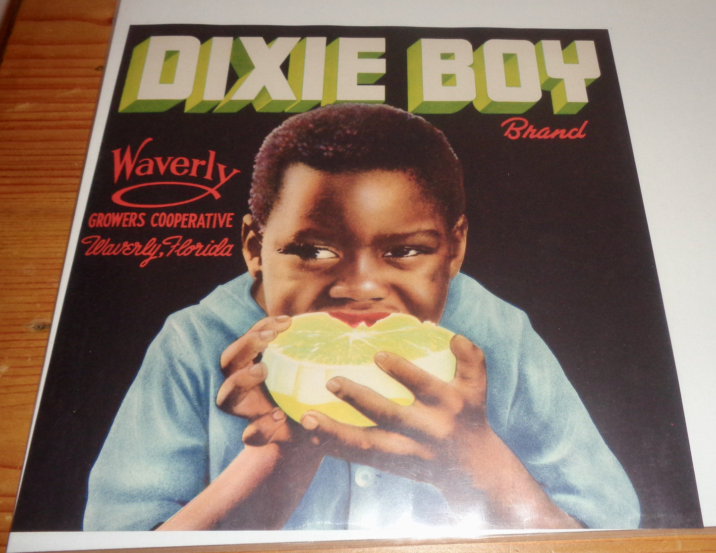 Vintage Original Fruit Crate Label For Dixie Boy Waverly Brand