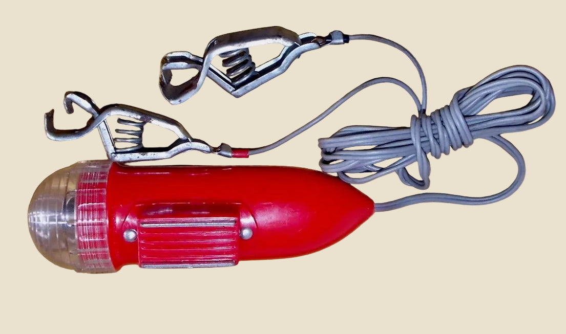 Vintage Vehicle Inspection Light / Torch With Leads For Battery Connection