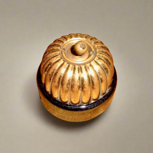 Vintage Lektrik Brass / Brown Ceramic British Toggle Light Switch