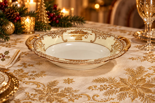 Vintage Noritake Pottery Gold Flower Basket Pattern 44318 Sweet Dish