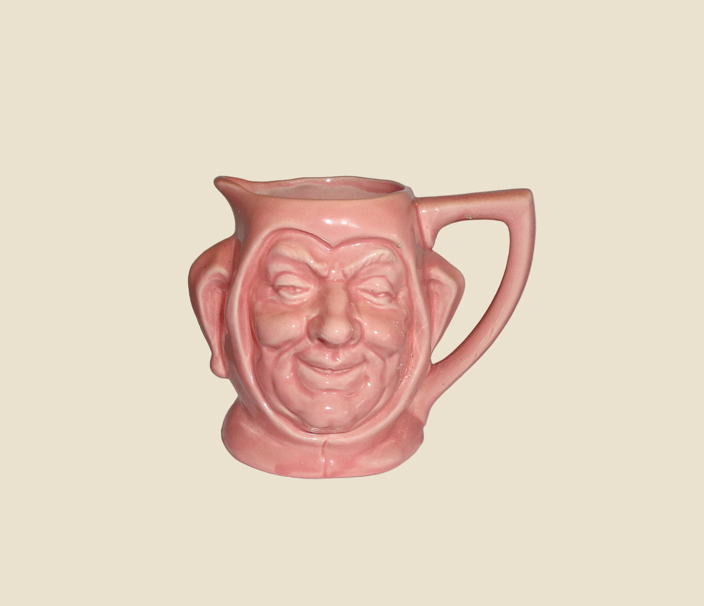 Vintage Pink Jester Character Toby Jug