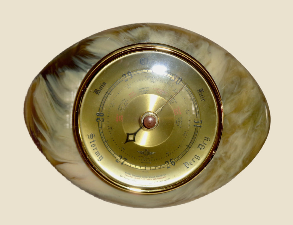 Vintage Shortland SB Aneroid Barometer With Brass Finish / Faux Onyx S ...