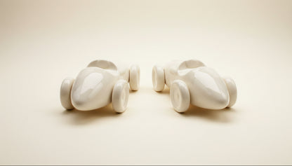 Vanwall F1 Classic Racing Car Pair Ceramic Display Ornaments/Book Ends