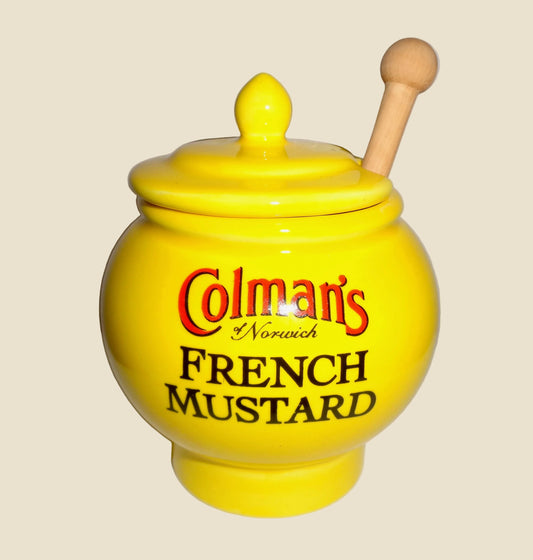 Vintage Wade Colman's French Mustard Lidded Pot and spoon