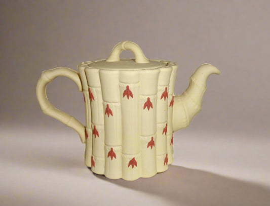 Wedgwood Terracotta on Primrose Jasper Bamboo Pottery Teapot